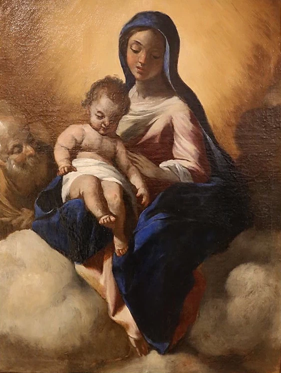 98-Madonna in gloria col Bambino e un santo